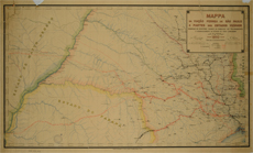 SÃO PAULO (Estado). Secretaria de Agricultura. Mapa da viação férrea de São Paulo e parte dos estados vizinhos. São Paulo, 1910. 1 mapa, 48x84 cm. Escala 1:1000000. Acervo Apesp. Coleção Mapoteca.