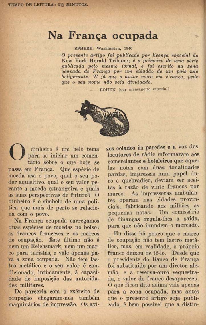 NA FRANÇA ocupada. Hoje, São Paulo, n. 39, p. 42-44, abr. 1941.