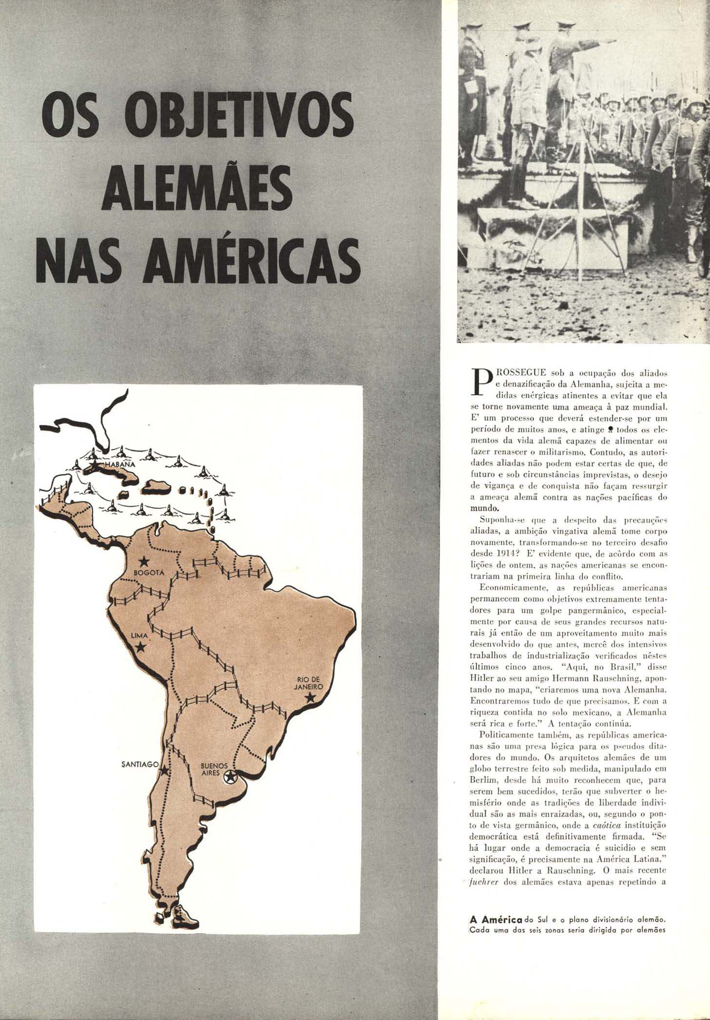 OS OBJETIVOS alemães nas Américas. Em Guarda, Washington, ano 4, n. 11, p. 38-40, [194-?].