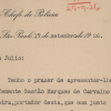 Carta do Chefe de Pol&iacute;cia Roberto ao Deputado Federal J&uacute;lio Prestes. S&atilde;o Paulo, 1926. APESP. 101.SG10.1.4.20.