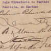 Abaixo-assinado do Diret&oacute;rio do Partido Republicano Paulista de Santos ao Presidente do Estado J&uacute;lio Prestes, Santos, 1929. APESP.