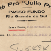 Carta do Comit&ecirc; Pr&oacute; J&uacute;lio Prestes, de Passo Fundo ao Presidente do Estado de S&atilde;o Paulo, J&uacute;lio Prestes. Passo Fundo, 1929. APESP. 101. SG7.1.29.36